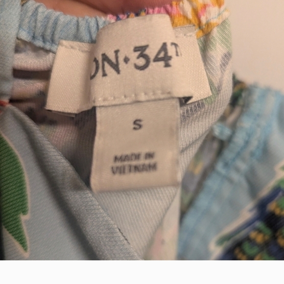 On 34th By Macy's Kight Blue Tropical Floral Summer Camisole Top, Festival Med - Picture 6 of 8